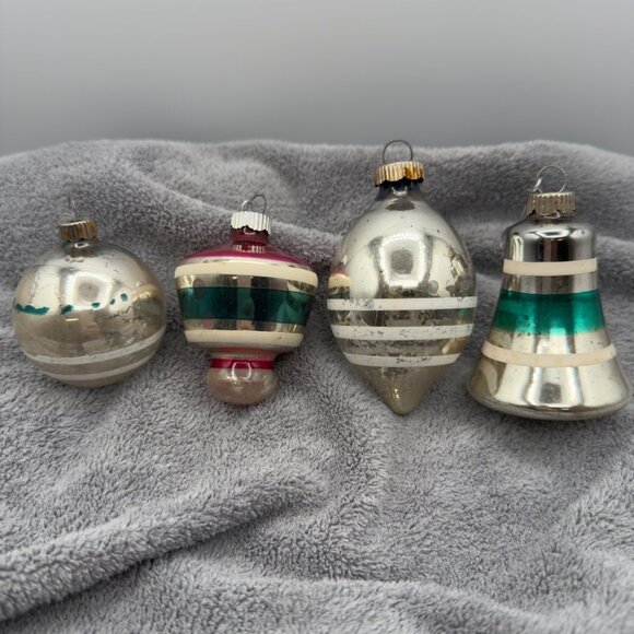 Vintage Mercury Glass Christmas Ornaments Shiny Bright Made in USA - Picture 12 of 12
